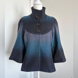 Liquid cropped sleeves wool jacket